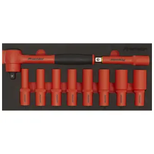 Premier Insulated Socket Set With Tool Tray 10 Pieces 1/2" Drive VDE Approved