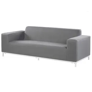 Outdoor Upholstered Sofa Garden Sofa ROVIGO Polyester Grey 3 Seater