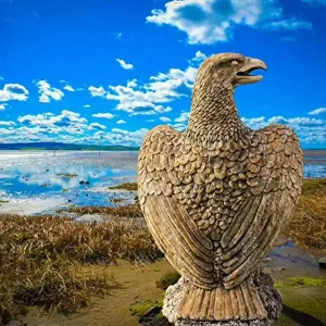 Giant Golden Eagle Stone Cast  Garden Statue