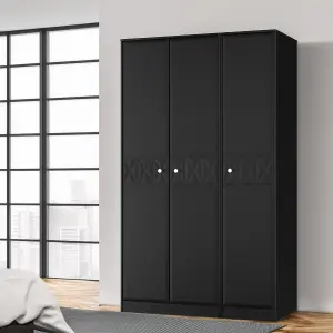 San Jose Ready assembled Contemporary Black Tall Triple Wardrobe (H)1960mm (W)1108mm (D)530mm