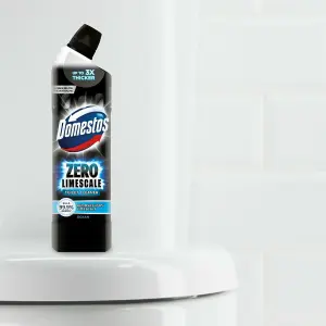 Domestos Zero Limescale Ocean Antibacterial Toilet Gel, 750ml, 3Pk