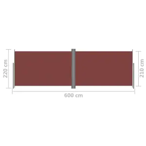 Berkfield Retractable Side Awning Brown 220x600 cm