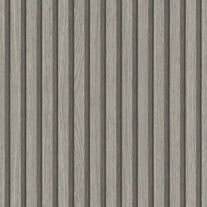 Galerie Industrial Effects Grey Stripe Wood Panel Wallpaper Roll