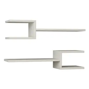 Modern Floating Wall Shelves (Set of 2) (Set of 2) White