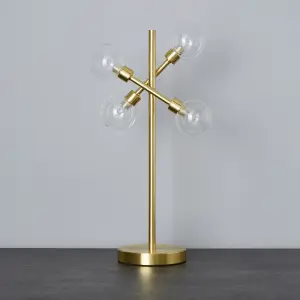 Litecraft Supa Brass 4 Light Stick Table Lamp