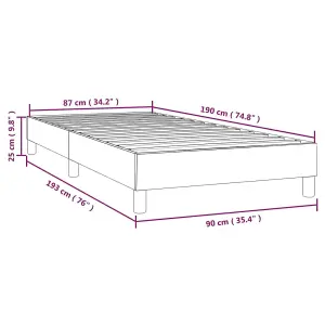 Berkfield Box Spring Bed Frame Black 90x190 cm 3FT Single Velvet