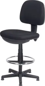 Realspace Draughtsman Chair Permanent Contact Fabric Height Adjustable Black 110 Kg 430 X 480 X 1,200 mm