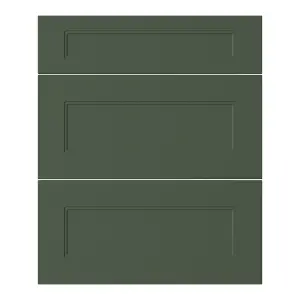 GoodHome Artemisia Matt dark green Drawer front, Pack of 3 (H)715mm (W)597mm (T)18mm