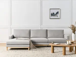 Right-Hand Corner Sofa SIGGARD Grey Fabric Right Hand