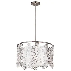 Elstead Lexi 3 Light Round Ceiling Pendant Polished Nickel, E27