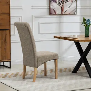 Rimini Fabric Dining Chairs - Set of 2 - Brown