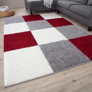 Myshaggy Collection Rugs Geometric Design  381 Red