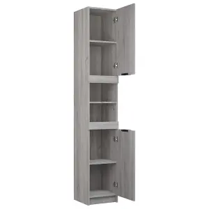 Berkfield Bathroom Cabinet Grey Sonoma 32x34x188.5 cm Engineered Wood