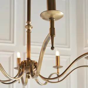 Luminosa Stanford 8 Light Chandelier Antique Brass Finish, E14