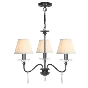 Elstead Finsbury Park Chandelier 3 Light Polished Nickel Finish, E14