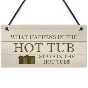 Shabby Chic Hot Tub Sign Funny Hot Tub Accessories Summerhouse Garden Plaque