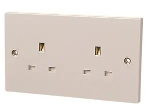 Durable Dencon Unswitched 2-Gang 13A Socket for Home and Office Use