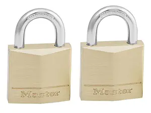 Master Lock - Solid Brass 30mm Padlock 4-Pin - Keyed Alike x 2