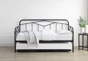 Axton Single 3ft Day Bed Black Metal Bed Frame