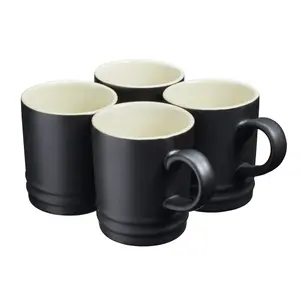 Coffee Cups Mugs Set of 4 Cups Stoneware 350ml