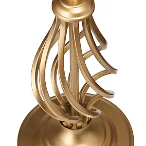 Traditional Sleek Satin Gold Brass Table Lamp Base with Twist Metal Stem Design