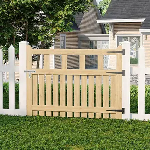 Garden Gate Wooden Fence Door with Door Latch for Home Yard 120cmW x 90cmH