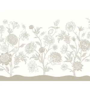 Origin Murals Jacobean Rose Trail - Natural Stone Matt Smooth Paste the Wall Mural 350cm wide x 280cm high