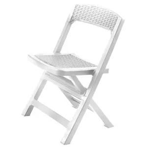 URBNGARDEN 88cm Height Collapsible Outdoor Folding White Garden Chairs Camping Patio Lounge