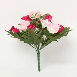 Homescapes Pink Rose & Lily Bouquet