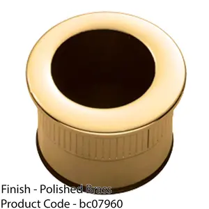 Small Recessed Sliding Door Flush Pull - 29mm Round 23mm Depth Polished Brass