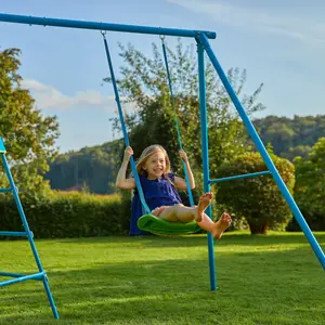 Explorer Blue Metal Climbing Frame Swing Arm