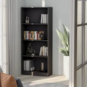 Attwood Bookcase Sonoma Oak/White / 142cm H x 60cm W x 24cm D