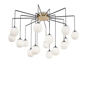 Luminosa Rhapsody Indoor Cluster Ceiling Pendant Lamp 16 Lights Black, G9