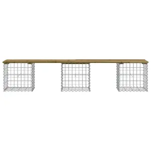 Berkfield Garden Bench Gabion Design 203x44x42 cm Impregnated Wood Pine