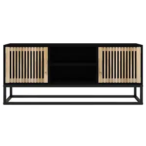 Berkfield TV Cabinet Black 105x30x45 cm Engineered Wood and Iron