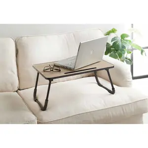 Folding Laptop Bed Table With Anti-Slip Legs, Lap Standing Desk for Working