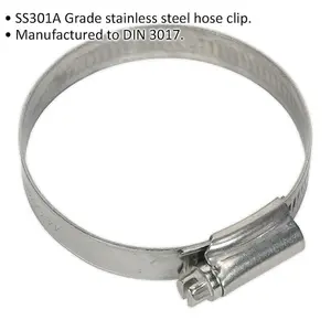 10 PACK Stainless Steel Hose Clip - 44 to 64mm Diameter - Hose Pipe Clip Fixing