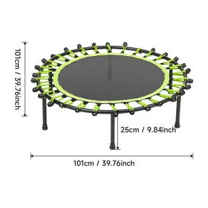 40 Inch Black  Green Round Garden Trampoline Fitness Trampoline for Kids and Adults