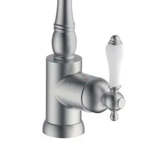 Cooke & Lewis Belmore Nickel effect Kitchen Side lever Tap