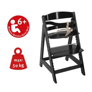 High Chair Sit Up 3, Various Colours Lacquered Black