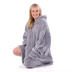 Snug Rug Hoodie Lilac Grey Wearable Blanket Oversized Hooded Blankets for Adults