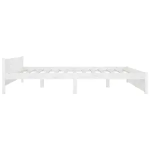 Berkfield Bed Frame White Solid Wood 180x200 cm Super King Size