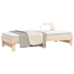 Berkfield Pull-out Day Bed 2x(80x200) cm Solid Wood Pine