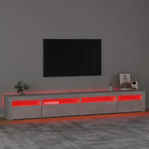 Berkfield TV Cabinet with LED Lights Concrete Grey 270x35x40 cm