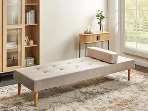 Fabric Chaise Lounge Beige NIORT