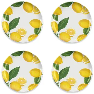 Purely Home Lemon Fresh Melamine Dinner Plates - Set of 4