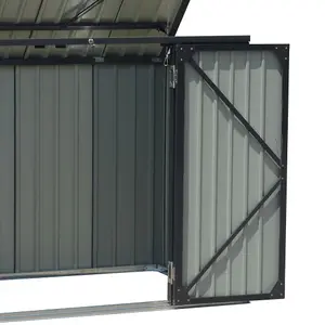 6 x 4 ft Metal Shed Garden Storage Shed Bin Bike Store for Bike Bicycle Garbage Bin Store,Charcoal Black