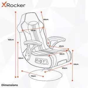 X-Rocker Torque Gaming Chair, 2.1 Audio Console Gaming Seat with Sound Vibration - BLACK / RED