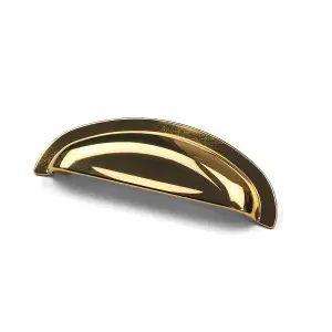 Bright Brass Cup Cabinet Handle 96mm Centres