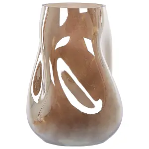 Flower Vase IMEROS Glass Golden Brown